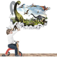 Smooth Surface Application Dinosaur Wall Stickers, Removable Vinyl for Living Room Decoration, Easy Peel and Stick Jurassic World Theme Realistic Dino