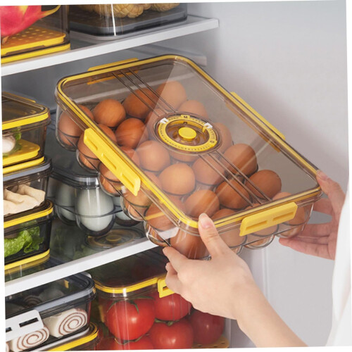 Egg Box Egg Carton Storage Case, Stackable Kitchen Crate Holder, Clear Plastic Egg Organizer 1