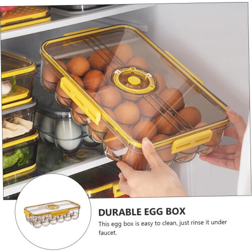 Egg Box Egg Carton Storage Case, Stackable Kitchen Crate Holder, Clear Plastic Egg Organizer 2