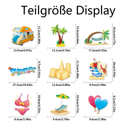 Easy Peel Off Summer Window Clings, Reusable Smooth Surface Application, Double-Sided Printed Summer Decorations for DIY Layouts 1