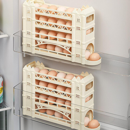 Egg Holder for Refrigerator, 4Tier Rolling Egg Dispenser, Refrigerator Egg Rack Organizer, Egg Storage Rack 1