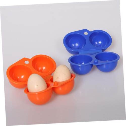 Egg Holder Container 2 Pack Folding Egg Storage Boxes For Outdoor Camping Plastic Carrier Fresh Eggs 2