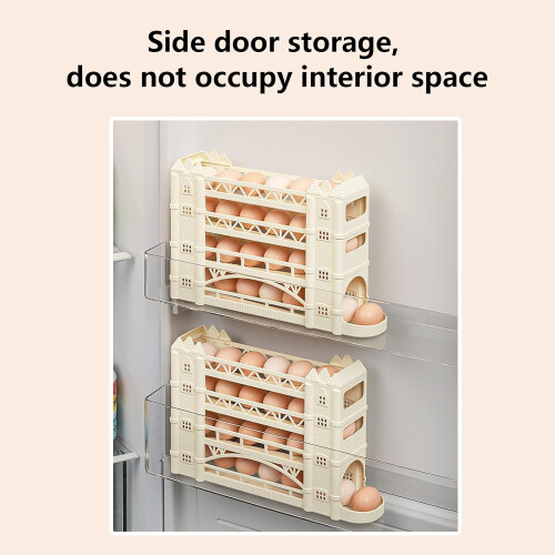 Egg Holder for Refrigerator, 4Tier Rolling Egg Dispenser, Refrigerator Egg Rack Organizer, Egg Storage Rack 2