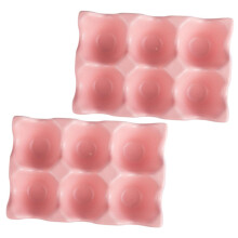 2pcs Ceramic Egg Holder, Pink Ceramic Egg Storage Container, 14.5x9.5x3.2 CM, For Refrigerator, Kitchen Organisation