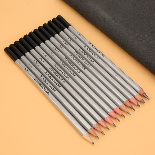 12PCS Wooden Handle Graphite Pencils for Sketching and Drawing