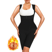 Sauna Suits for Women Weight Loss XL Black Waist Belt Waist Trainer Vest Jumpsuit Sweat Suit Slimming Shapewear
