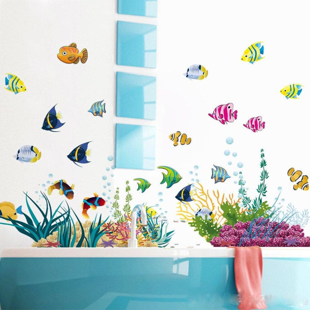 Living Room Decor, Under The Sea Theme Removable Wall Art Ocean Creatures For Nursery Decor, Unique & Creative Seaweed Decor, Top-Quality Vinyl Coral