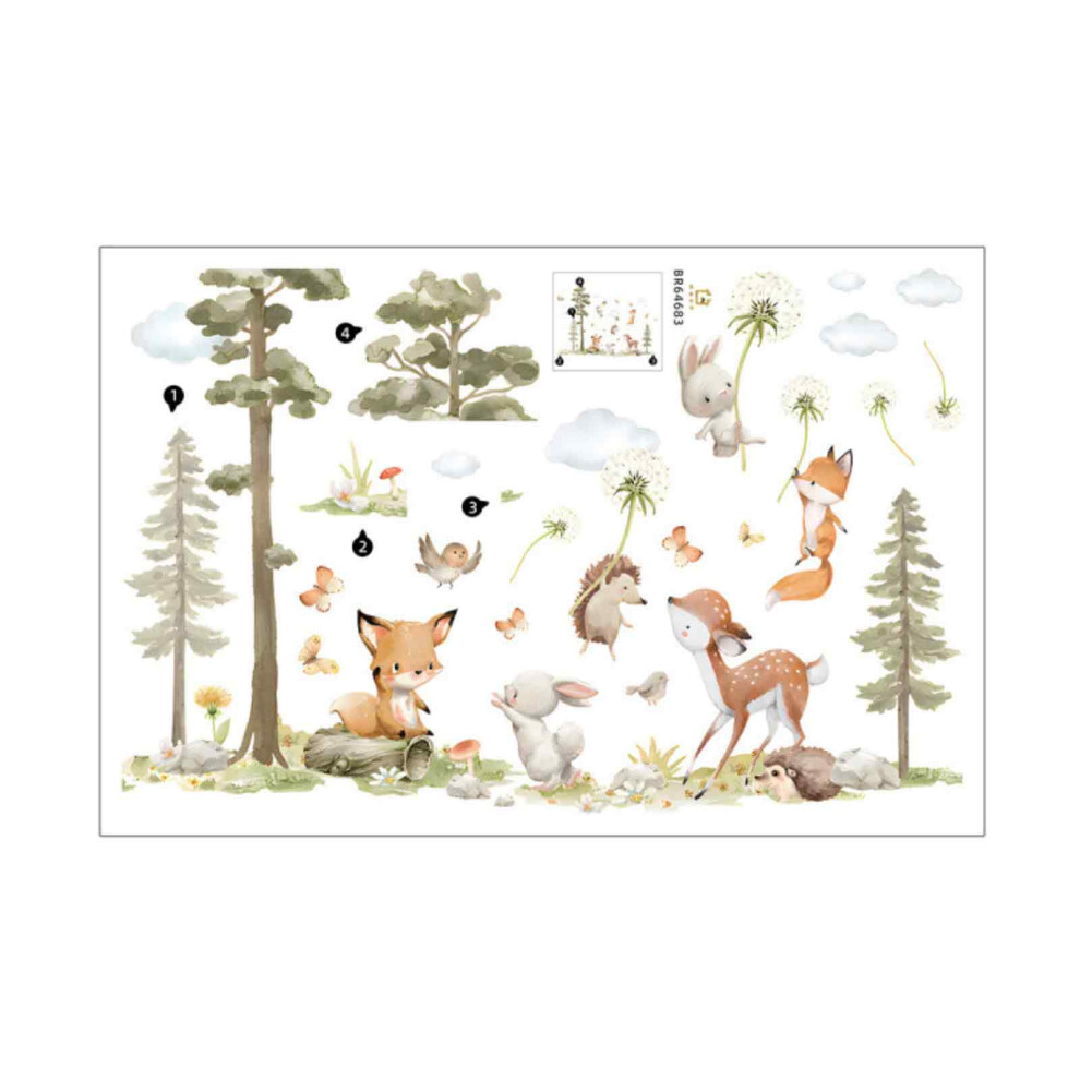 Wandtattoo, Waldtiere Baum Wandsticker,Wandtattoo Waldtiere Baum Groß Wandaufkleber,Wandtattoo Waldtiere Kinderzimmer Wandaufkleber Baum,Babyzimmer