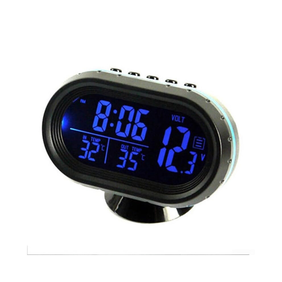 Auto Lcd Clock 12V/24V Car Use Alarm Clock Dual Clock Modes Vehicle Thermometer With Voltage Display Temps 9339159473689