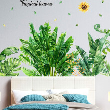Plant Wall Decors, Tropical Rainforest Monstera Leaf Decal, Peel And Stick Removable Wall Murals For Children's Room Decor