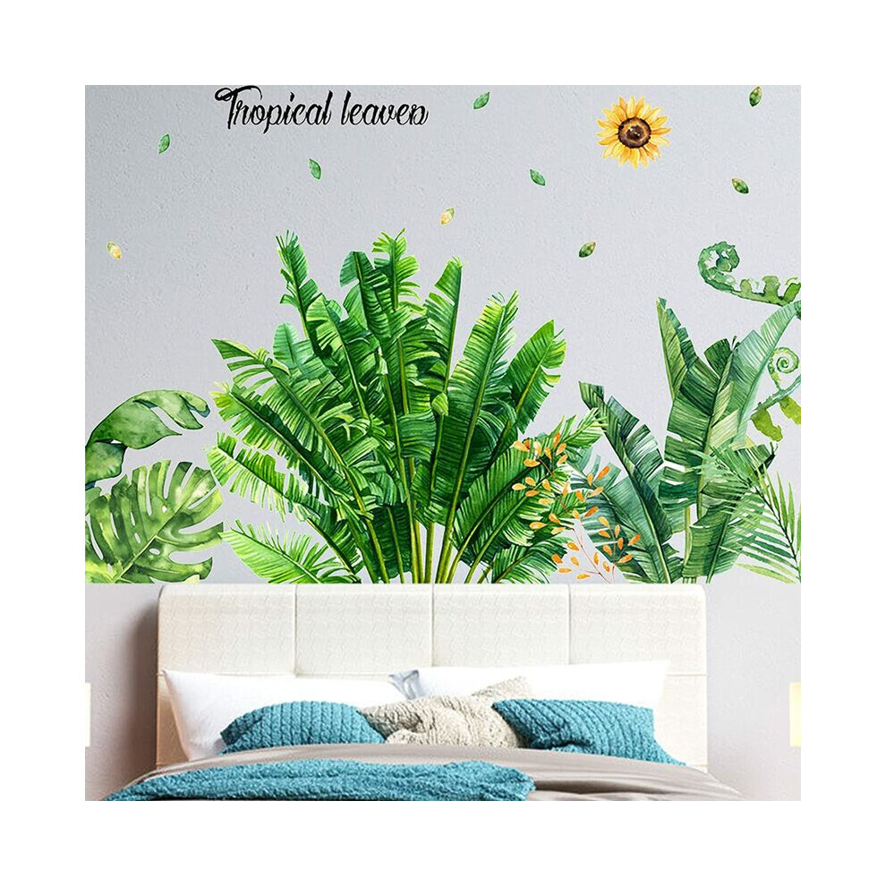 Plant Wall Decors, Tropical Rainforest Monstera Leaf Decal, Peel And Stick Removable Wall Murals For Children's Room Decor