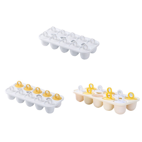 10 Cavity Ice Cream Molds with Ring Stick Handle Reusable Ice-1 1