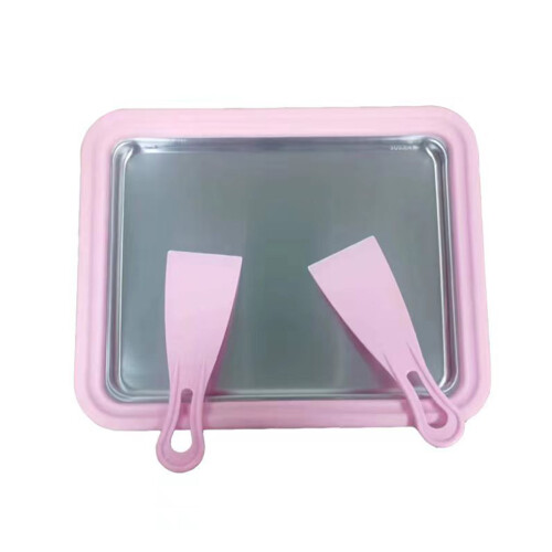 Ice Cream Roll Maker Roller with Spatulas Ice Cream-Pink L
