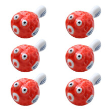 Set of 6 Ceramic Pufferfish Chopstick Rest Ceramic-Orange