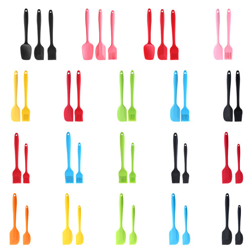 2/3pcs Silicone Scraper Oil Brush Cake Cream Spatula Set-C 1