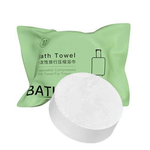 Large Compressed Bath Towel Disposables Cotton Non-woven-Green