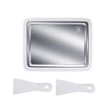 Ice Cream Roller Plate with 2pcs Spatulas for Handmade-White L