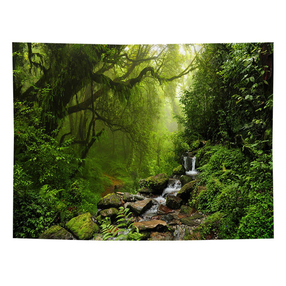 Photo Booth Banner Design Print, Tropical Jungle Backdrop Featuring Rain Forest Evergreen Forest Scene With Easy To Use Hanging System, Customization- 9012352765026