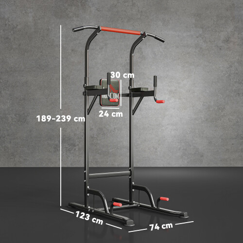 Homcom HOMCOM Power Tower Station Pull Up Bar w/Adjustable Height for Home Gym Workout 2