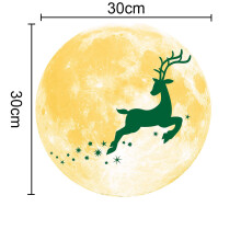 Waterproof Luminous Sticker, Eco-friendly 30cm/11.8 Inch Elk Under Moon Pattern For Kids' Bedroom Ceiling Or Wall Decor