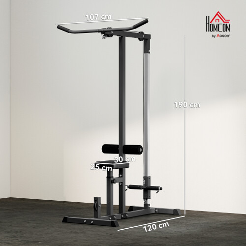 Homcom HOMCOM Exercise Pulldown Machine Power Tower with Adjustable Seat Cables 2