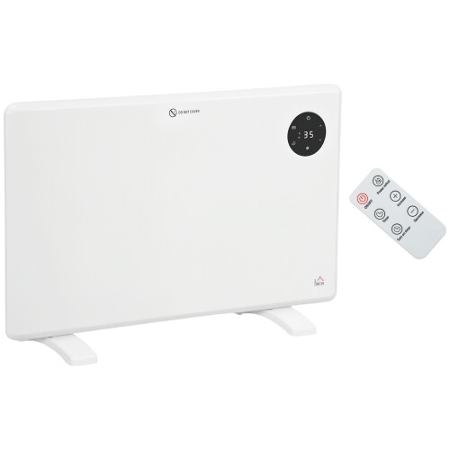 Homcom 1200W Electric Convector Heater, Quiet Space Heater with LED Display, White 1