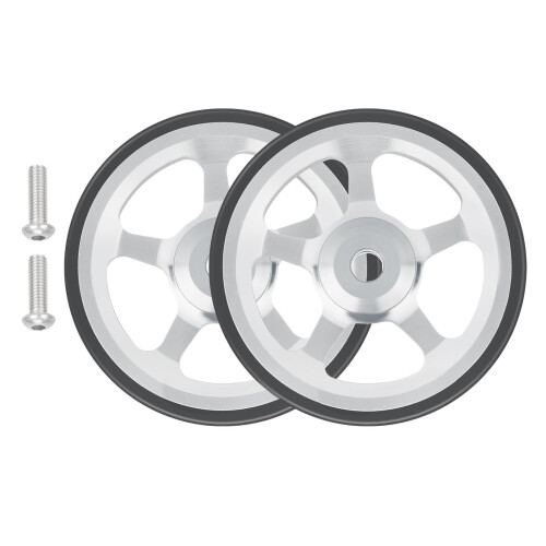 Portable Folding Bike Wheel 2 Pack Durable Thick Solid Wheel Silver For Commuters And Students