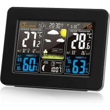 Stazione meteorologica intelligente per interni ed esterni, registratore di valori massimi/minimi con previsioni digitali a colori, monitor di