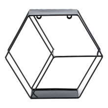Schwebendes Präsentationsregal, sechseckiges Aufbewahrungsregal für Büro und Esszimmer, dekorative Wandhalterung mit rustikalem geometrischem