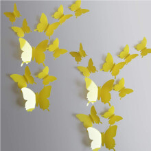 Mirror Butterfly Wall Decals for Children's Room, Reusable Butterfly Stickers with Vibrant Colors for Wedding, Birthday, Anniversary Decorations, Shin