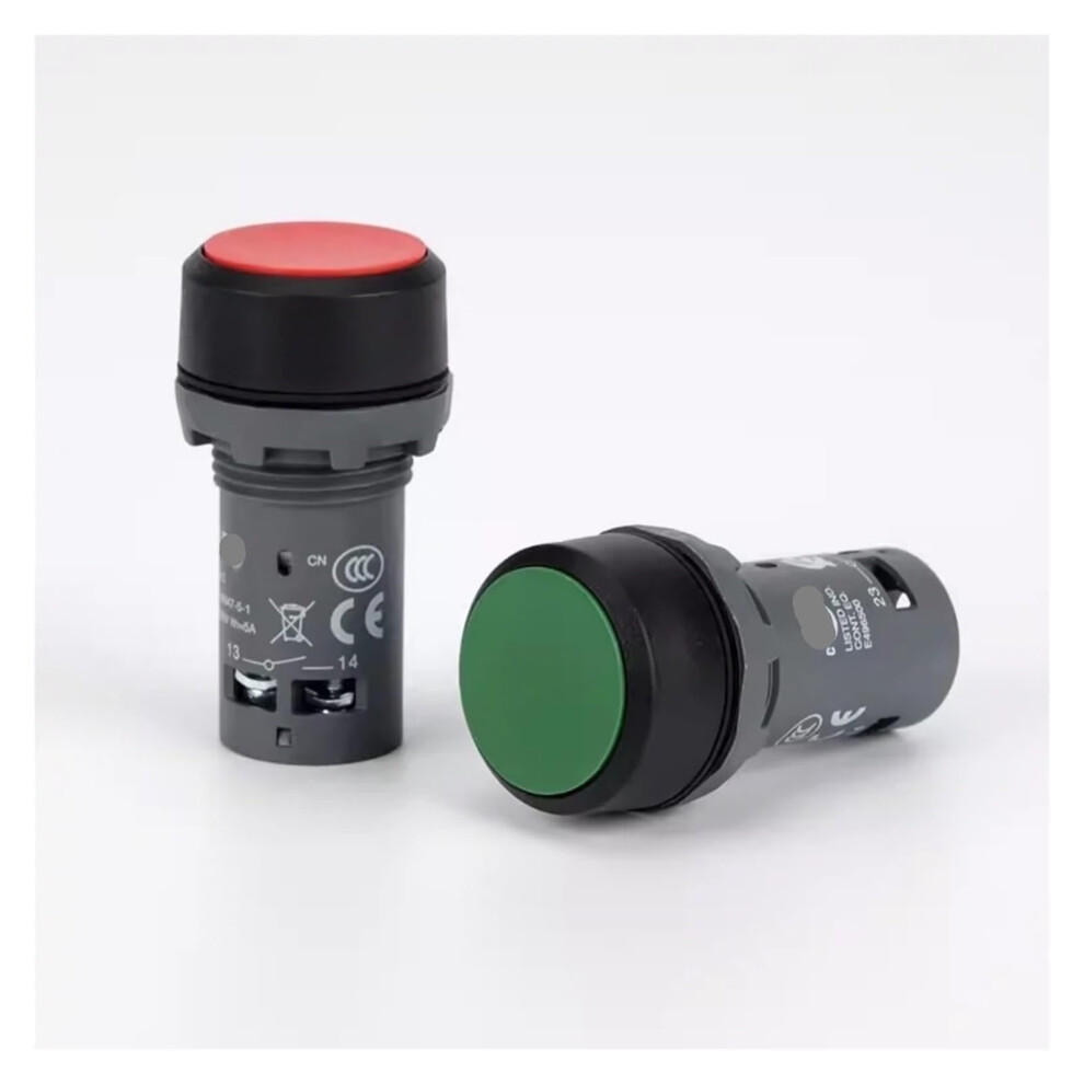 Red Self Reset Button Switch, SelfLocking Push Button, Panel Mount, 1 Pc