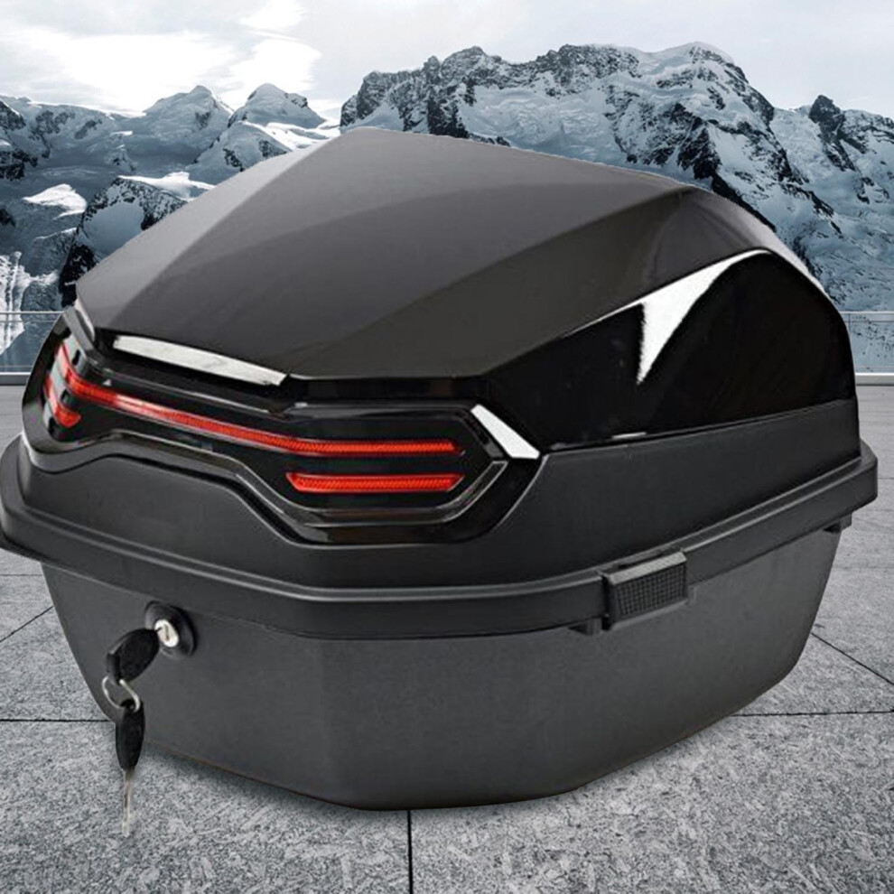 Motorcycle Trunk Universal Case Lockable Waterproof Tail Box Luggage Storage For Helmet One Size Black 9067246067892