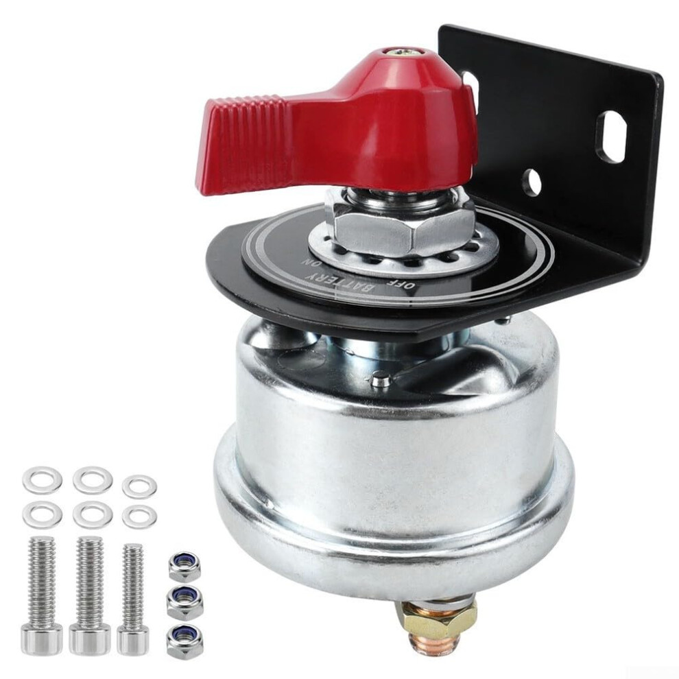 Battery Disconnect Switch 200A 1248V Current Isolator With Bracket For Cars Rvs Campers Trailers Red 9339159474570