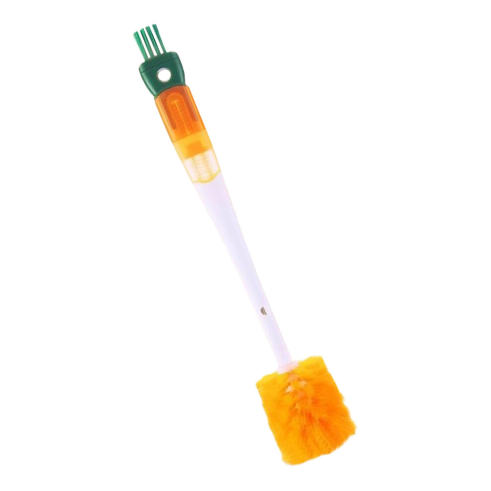Bottle Brush Longhandle Scrubber Water Bottle Scrubber Cup Washer For Straws Nipples Lids Orange