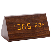 Stilige digitale vekkerklokker for barn, 12/24 timer utskiftbare, store tall, batterilevetid, elegant tredesign for soverom, stue (Br)