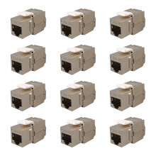 Keystone-Buchse für Netzwerk, geschirmter RJ45-Stecker mit schlankem Profil für einfache Konfektionierung, kompatibel mit Standardwerkzeugen für