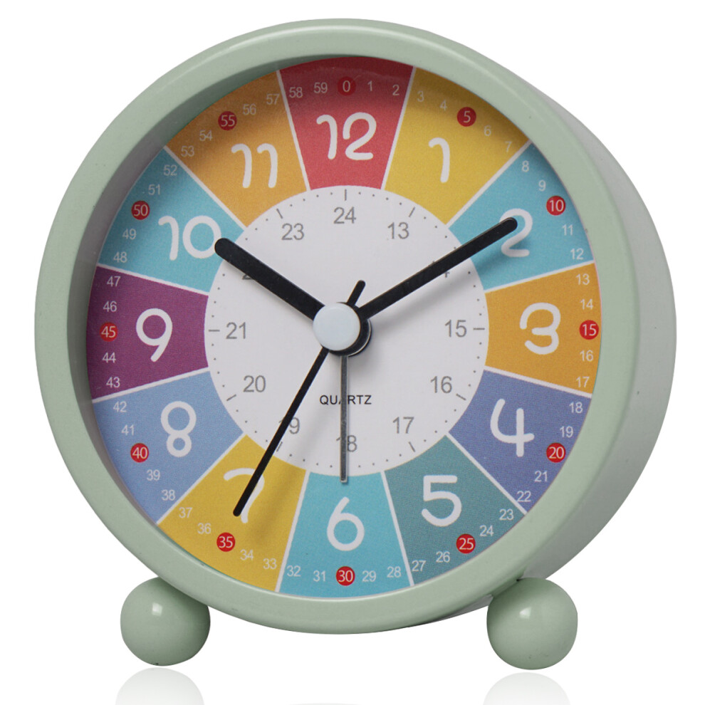 Colorful Analog Alarm Clock For Kids, Silent Non-ticking Clock Movement Ensures Quietness, Battery-powered Clock With Easy Time-telling Features For C