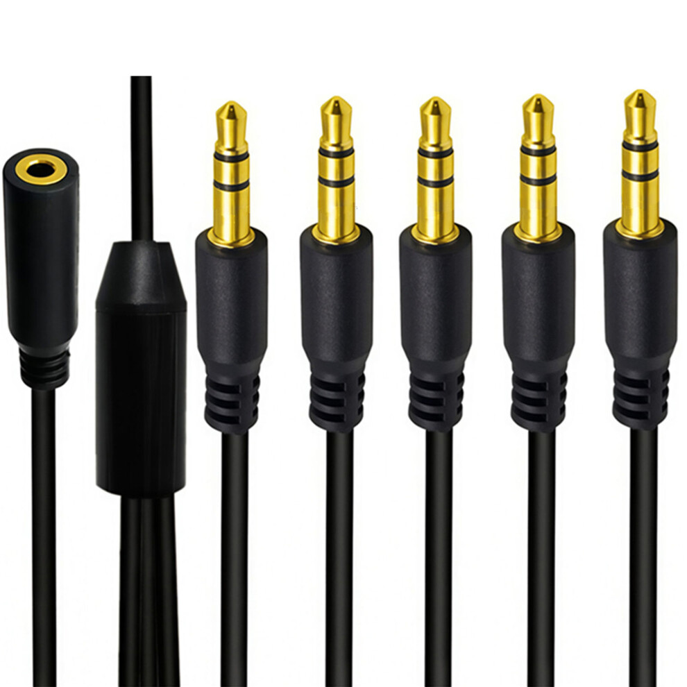 Multiports 3.5Mm Stereo Audios Splitter -0.5M 1 Drag 5 Gold 7754000501786