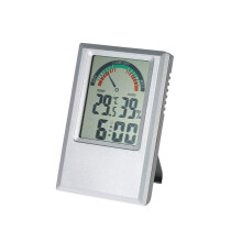 Stazione meteorologica per interni ed esterni dall'aspetto argentato, termometro a doppia scala dal design semplice ed elegante per casa e giardino,
