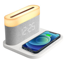 Wake-Up Light Alarm Clock, Innovative 3-In-1 Concept Including Wireless Charger, Bluetooth Audio, And Gentle Sunrise Simulation, Designed For Optimal