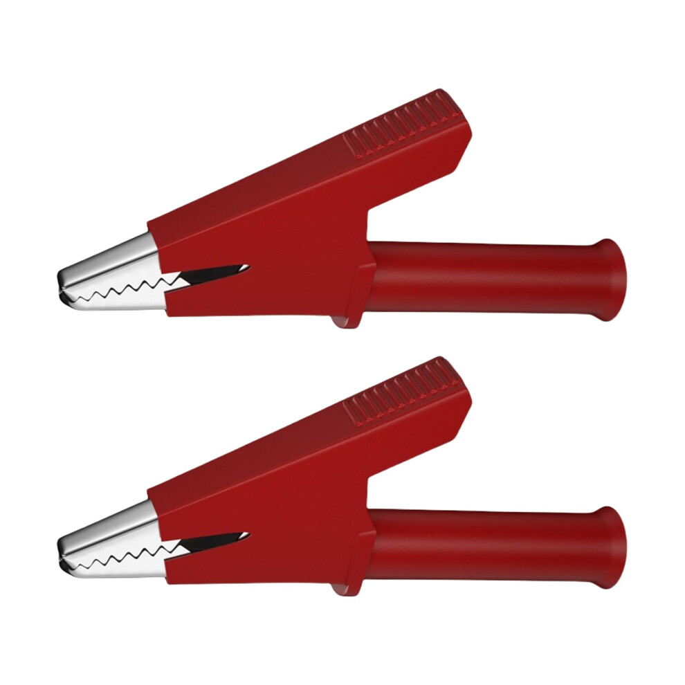 10Mm Open Test Clip 2Pcs With 4Mm End Sockets Tail Electrical Test Equipment Red For Electronics Projects 9339159474549