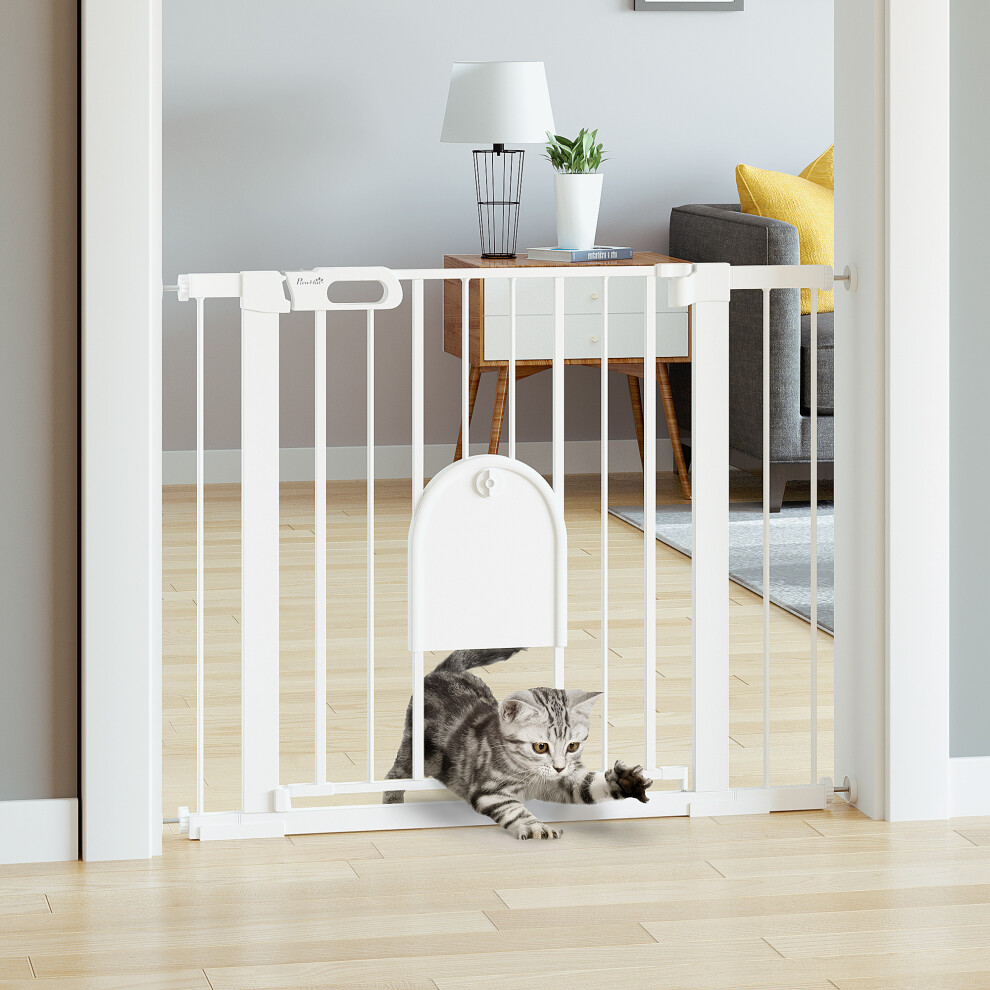 Cm Pet Safety Gate Pressure Fit Stair with Small Door Double Locking - Image 4