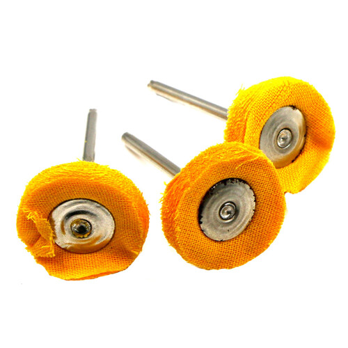 10 Stück 3 mm Schaft Baumwolltuch-Schleifscheibe 25 mm 1