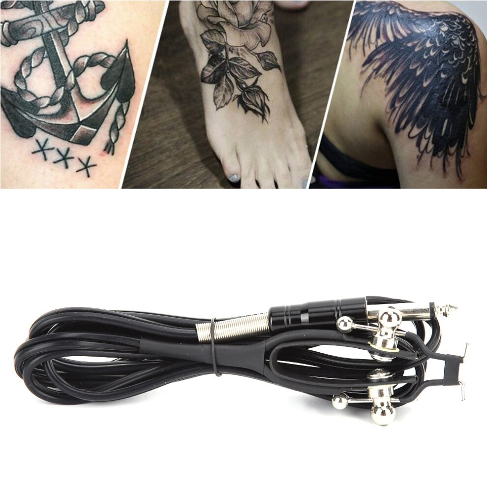 Black 1.8M Silicone Tattoo Power Supply Clip Cord 3.5Mm Plug