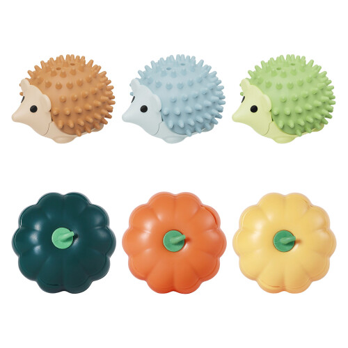 3pcs Kittens Teething Toy with Mints Hedgehogs Shape-pumpkin 2 1