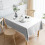 Modern  Tablecloth for Dining Room, Cotton Linen Blend-Blue 7