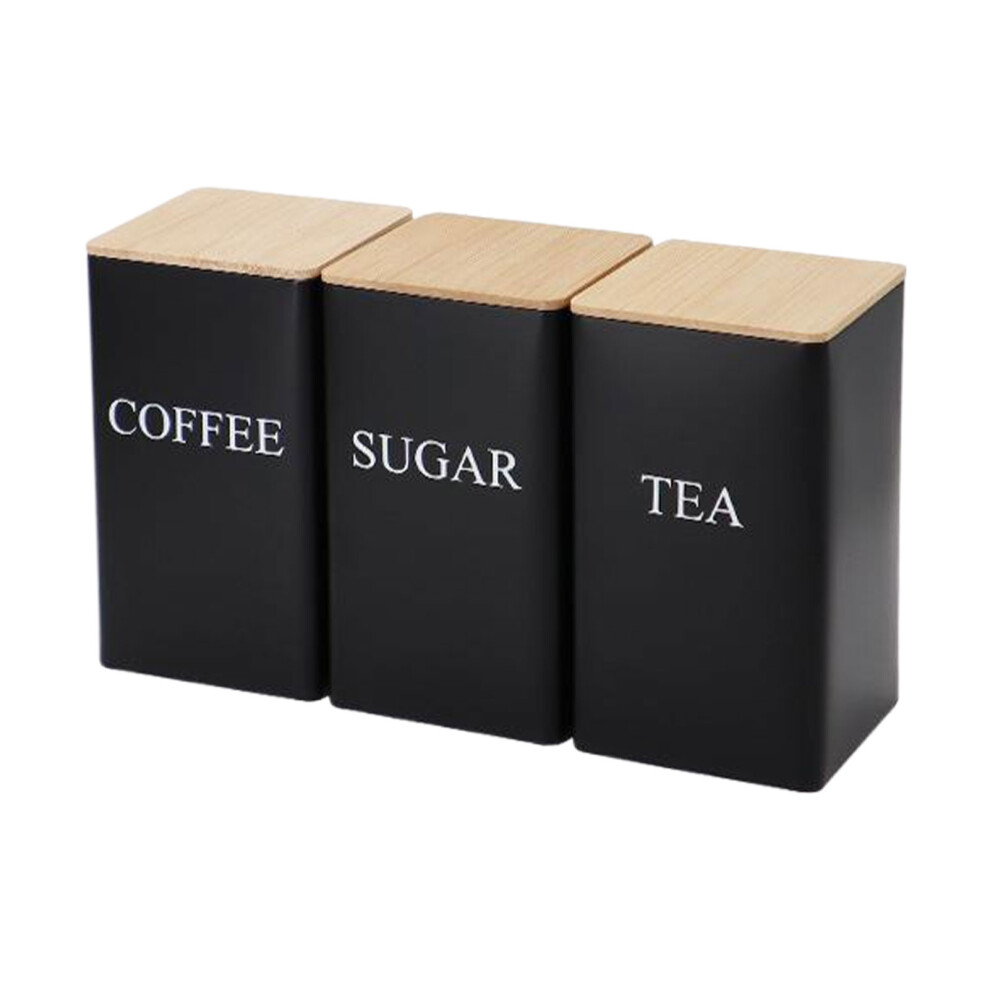 (black) Durable Tea And Coffee Jars With Sturdy Metal Construction Tea Sugar-image-OPC-PN9YWHW-NEW