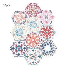 Zelfklevende tegelstickers, collectie met meerdere compartimenten, waterbestendige zeshoekige vloerstickers, set voor woonkamer, badkamer en keuken,