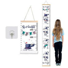 Child's Progress Chart, Decorative Wall Art Featuring Removable Wood Hanging for Accurate Height , Best for Kids' Rooms (Lively Theme)