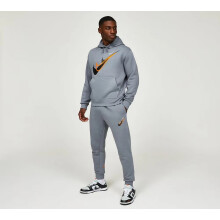 (Large) Nike Men's Grey Fleece Moto Tracksuit